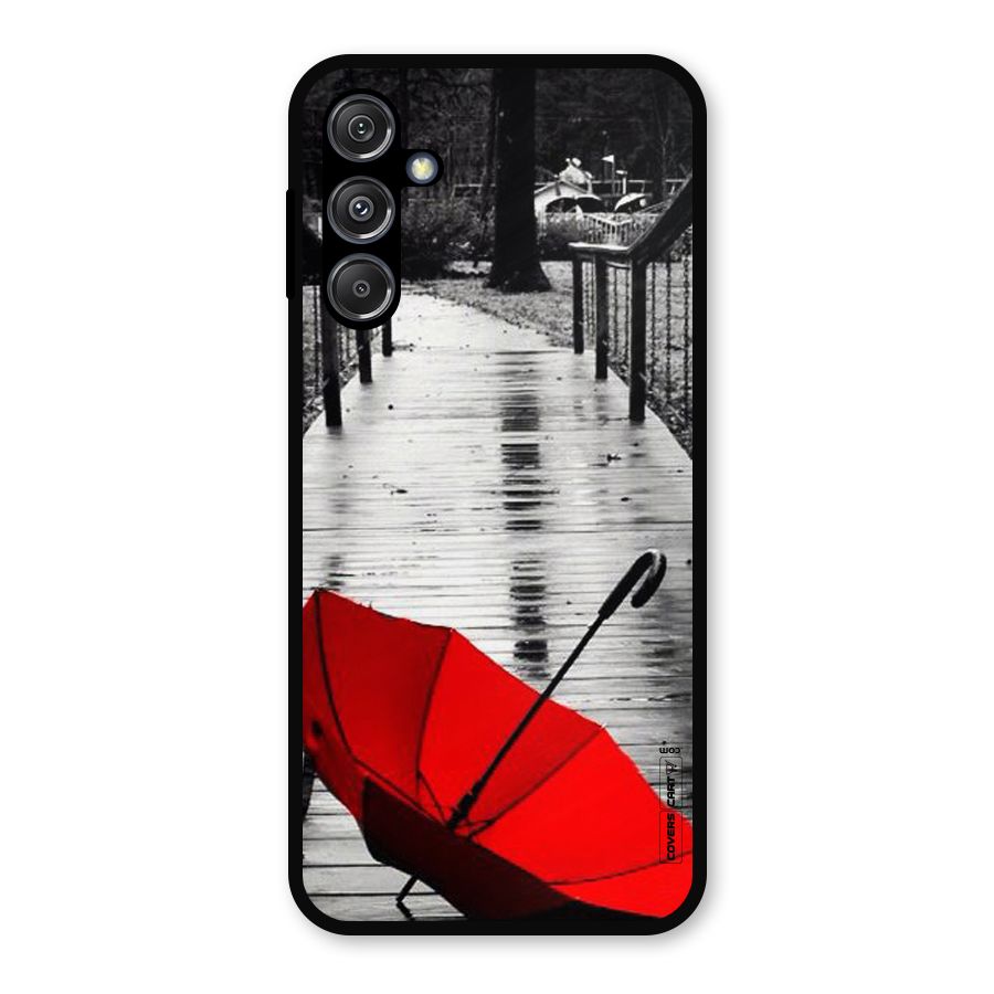 Rainy Red Umbrella Metal Back Case for Galaxy M34 5G