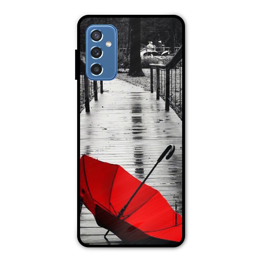 Rainy Red Umbrella Metal Back Case for Galaxy M52 5G