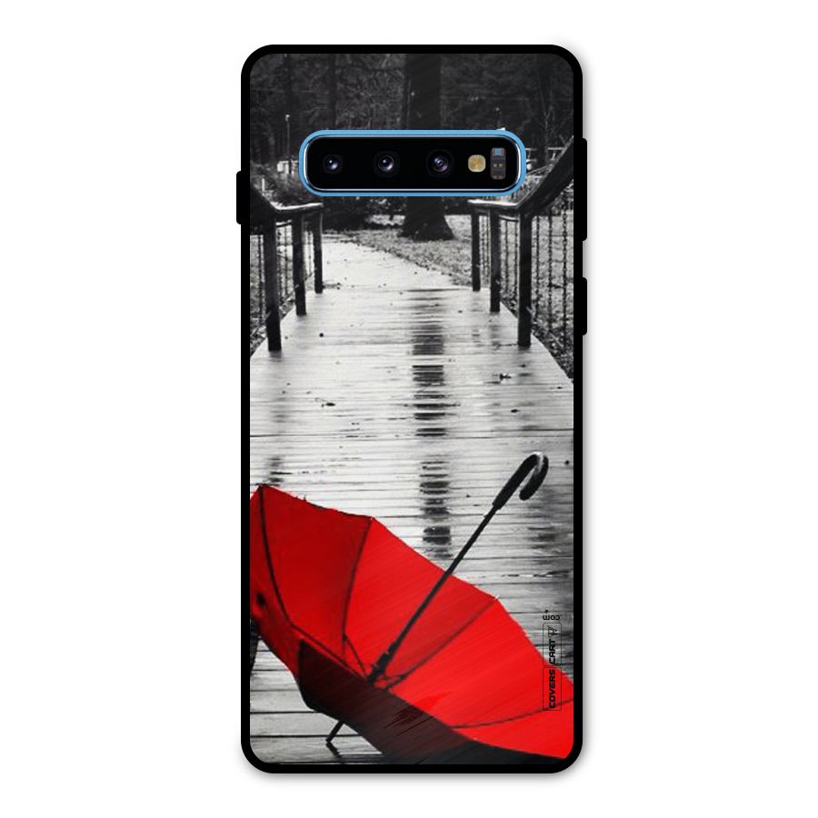 Rainy Red Umbrella Metal Back Case for Galaxy S10