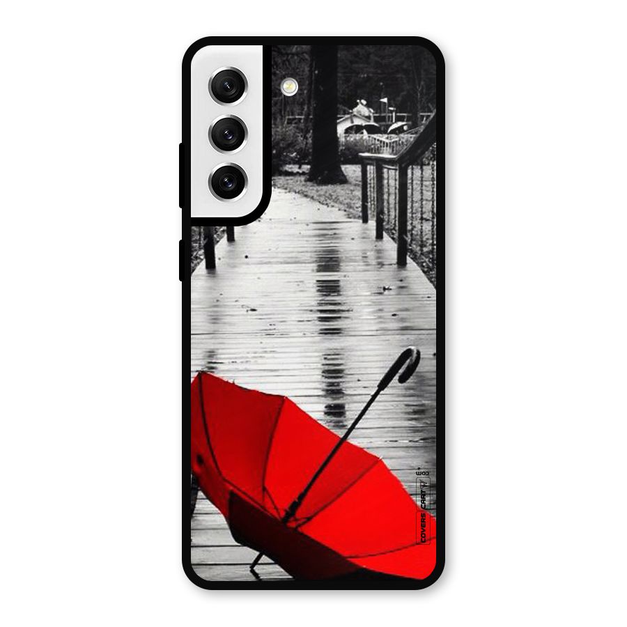 Rainy Red Umbrella Metal Back Case for Galaxy S21 FE 5G