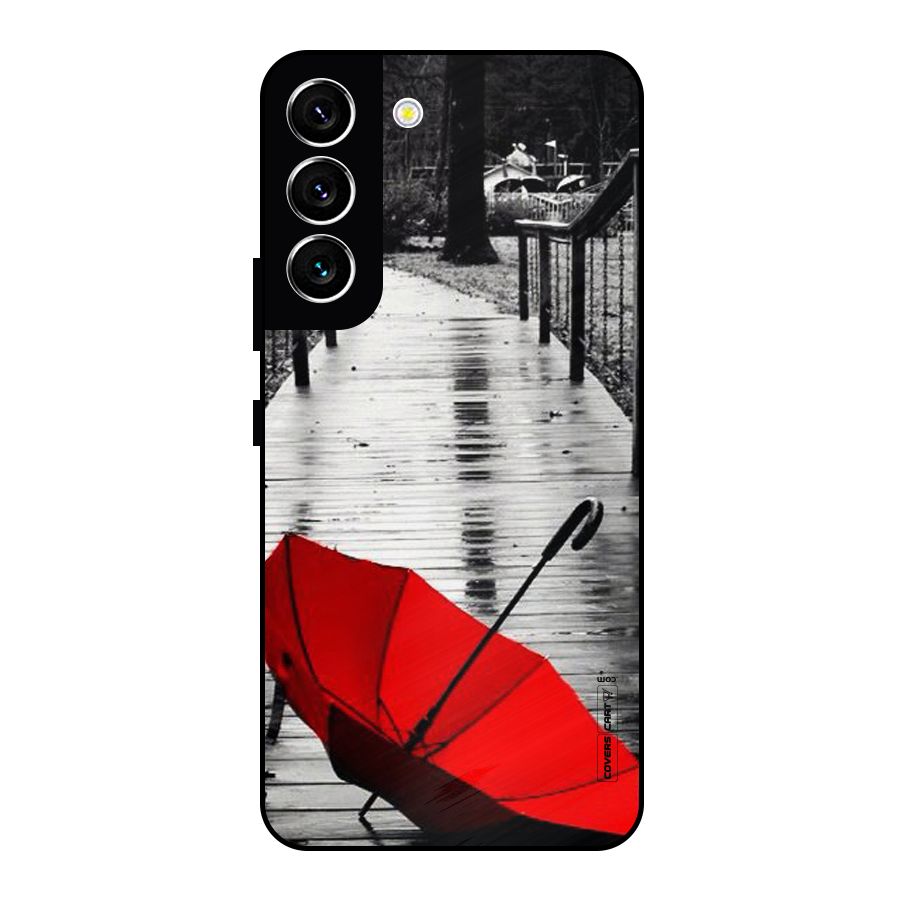 Rainy Red Umbrella Metal Back Case for Galaxy S22 5G