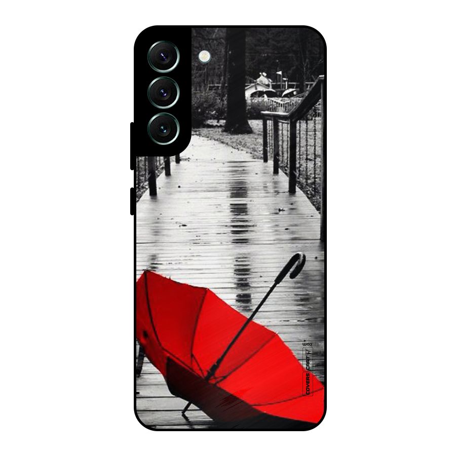 Rainy Red Umbrella Metal Back Case for Galaxy S22 Plus 5G