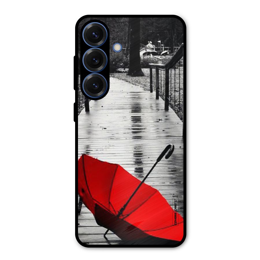 Rainy Red Umbrella Metal Back Case for Galaxy S25