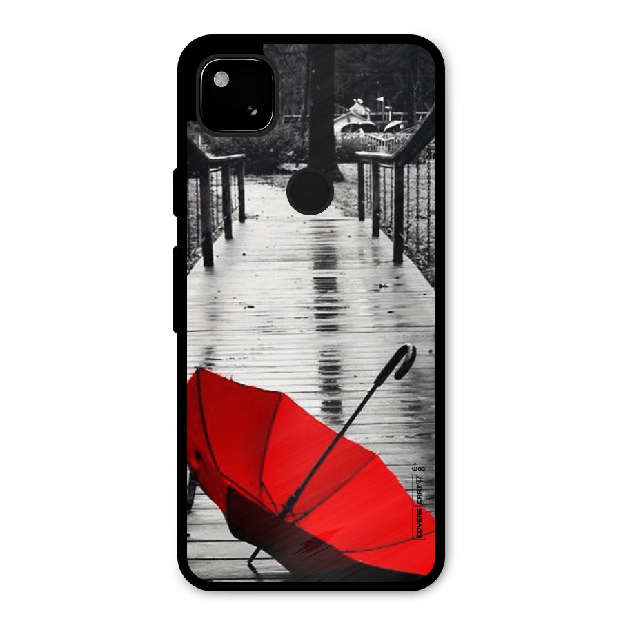 Rainy Red Umbrella Metal Back Case for Google Pixel 4a