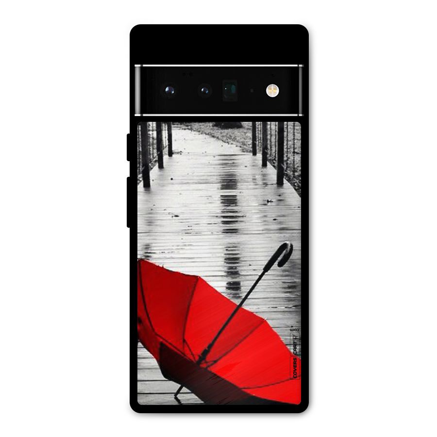 Rainy Red Umbrella Metal Back Case for Google Pixel 6 Pro