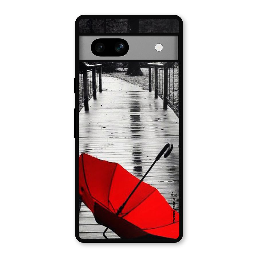 Rainy Red Umbrella Metal Back Case for Google Pixel 7a