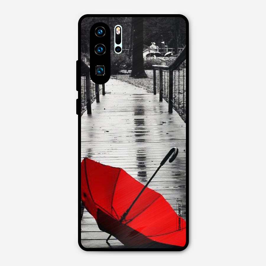 Rainy Red Umbrella Metal Back Case for Huawei P30 Pro