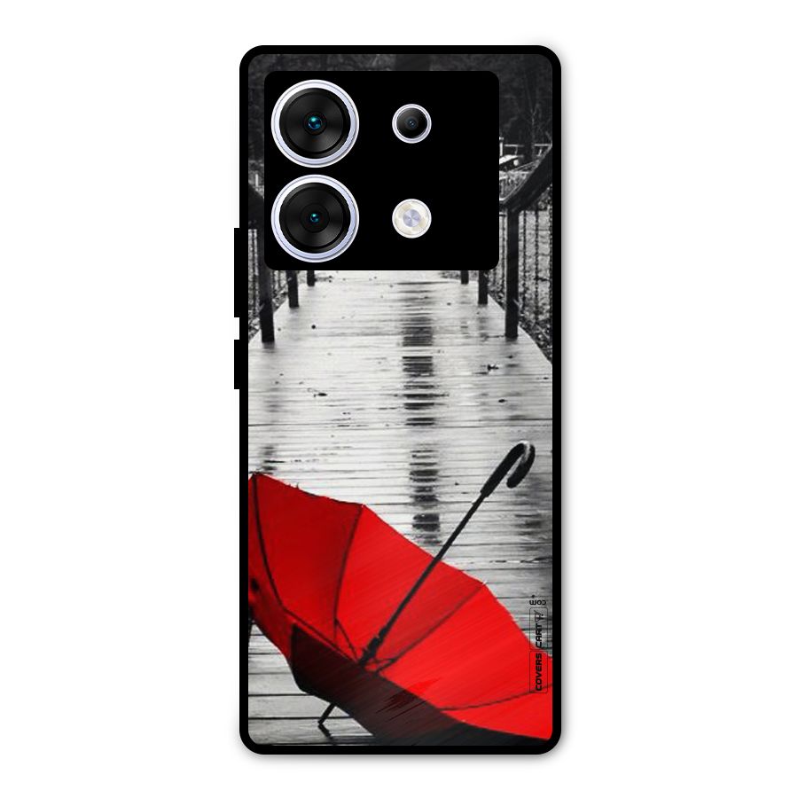 Rainy Red Umbrella Metal Back Case for Infinix Zero 30 5G