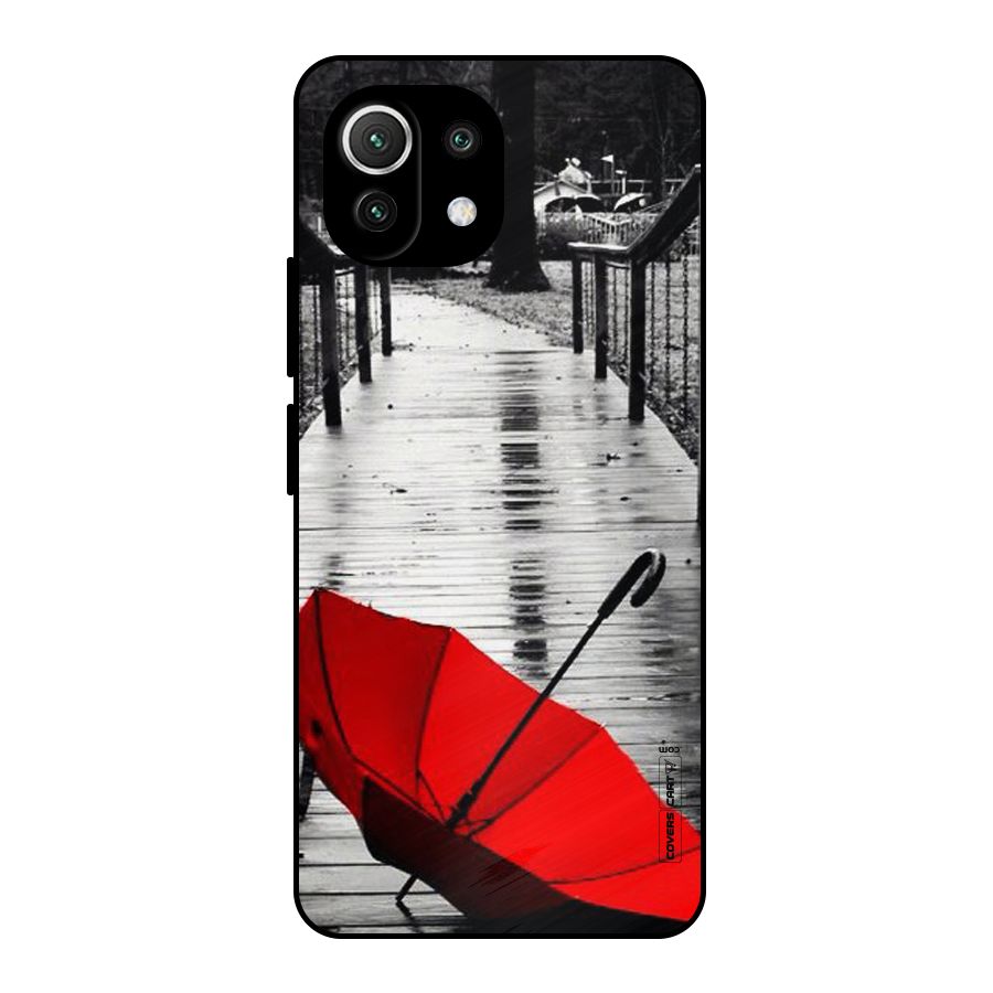 Rainy Red Umbrella Metal Back Case for Mi 11 Lite