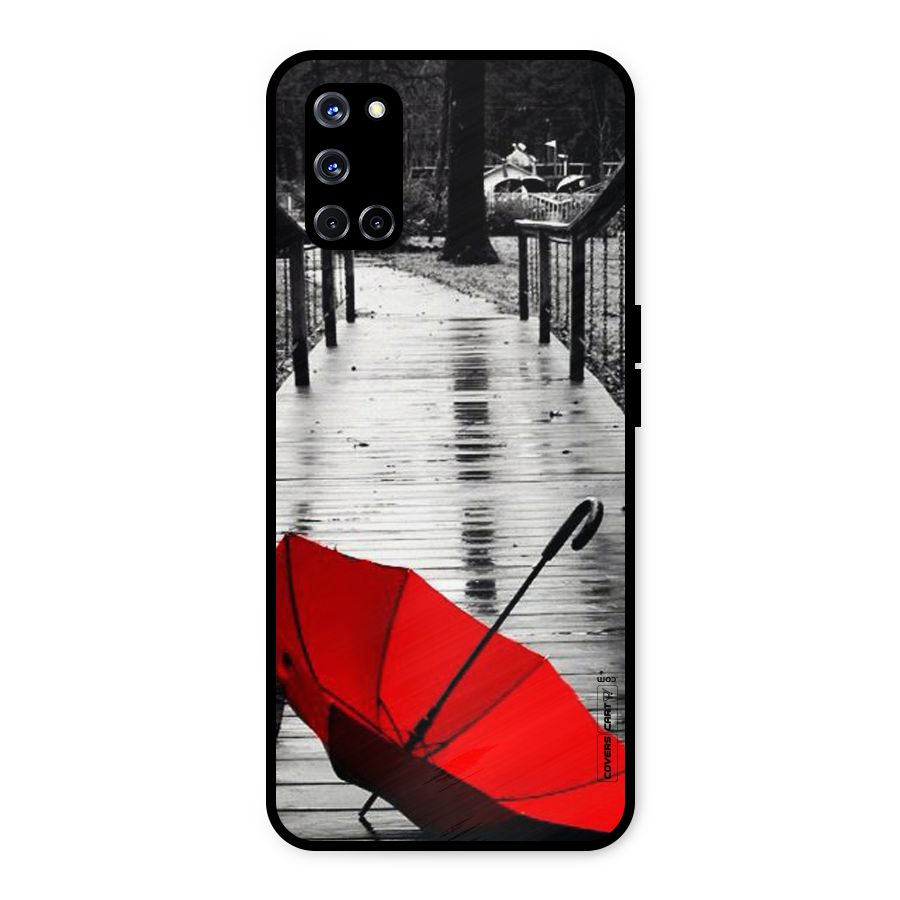 Rainy Red Umbrella Metal Back Case for Oppo A52