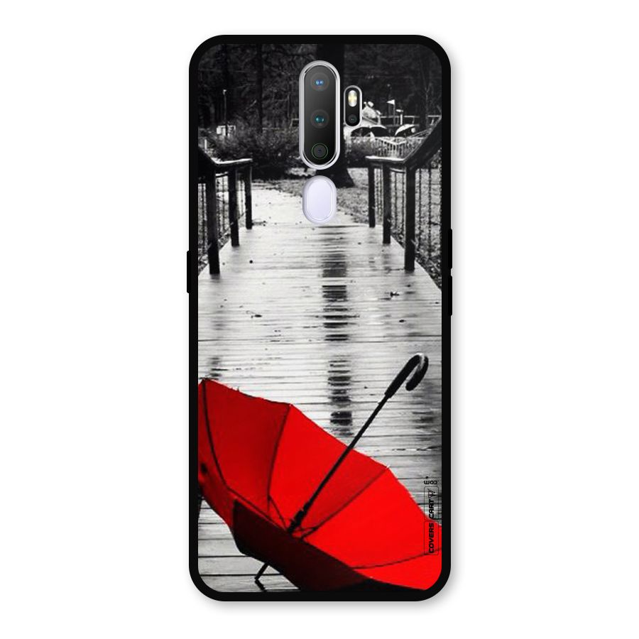 Rainy Red Umbrella Metal Back Case for Oppo A5 (2020)
