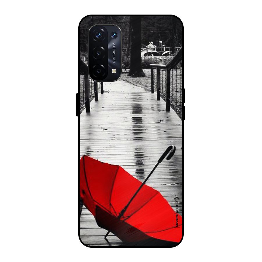 Rainy Red Umbrella Metal Back Case for Oppo A74 5G