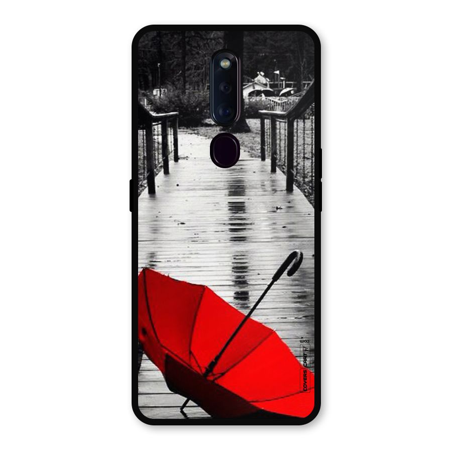 Rainy Red Umbrella Metal Back Case for Oppo F11 Pro