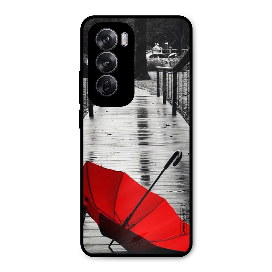 Rainy Red Umbrella Metal Back Case for Oppo Reno12 Pro