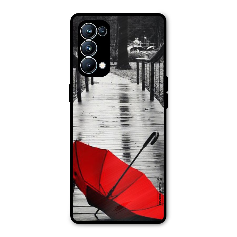 Rainy Red Umbrella Metal Back Case for Oppo Reno5 Pro 5G