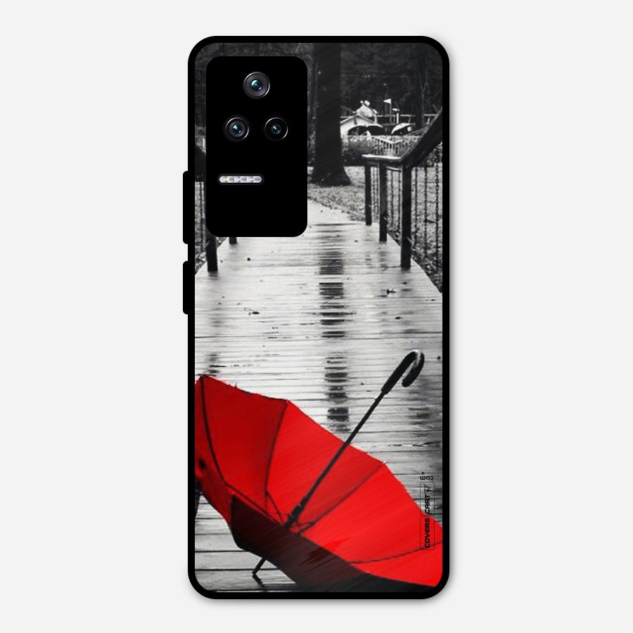 Rainy Red Umbrella Metal Back Case for Poco F4 5G