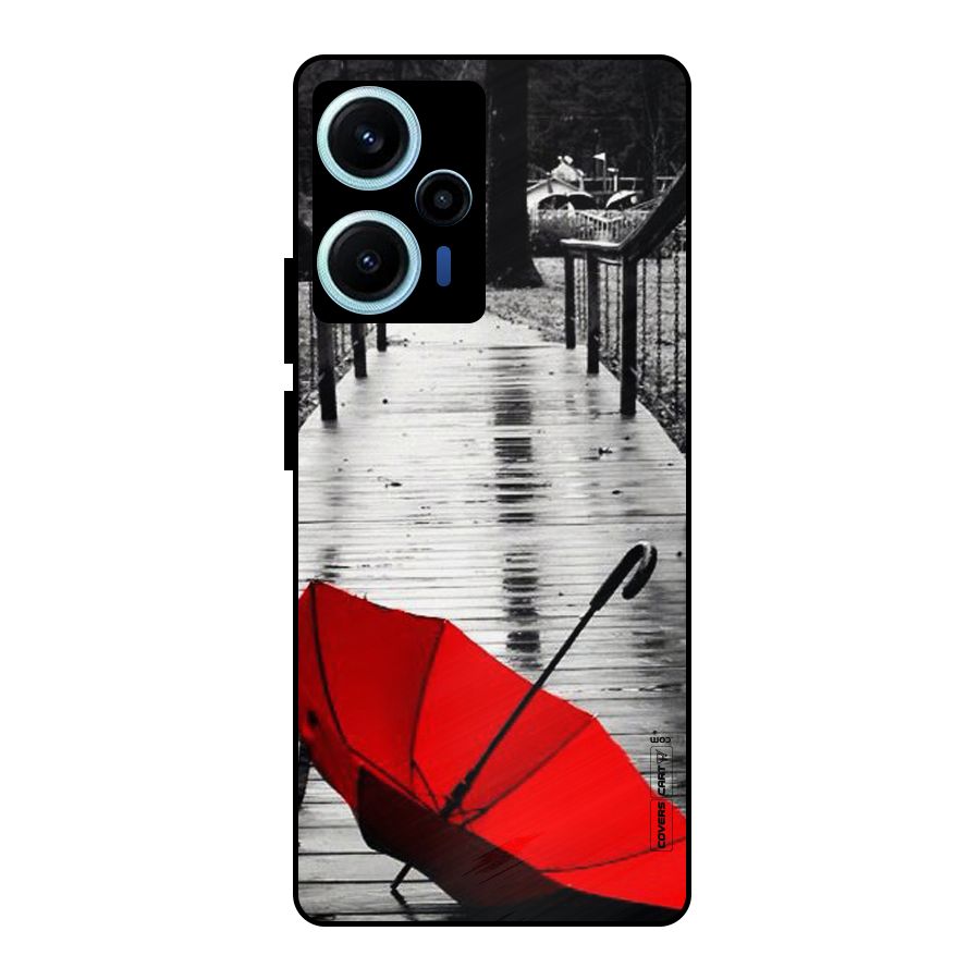 Rainy Red Umbrella Metal Back Case for Poco F5