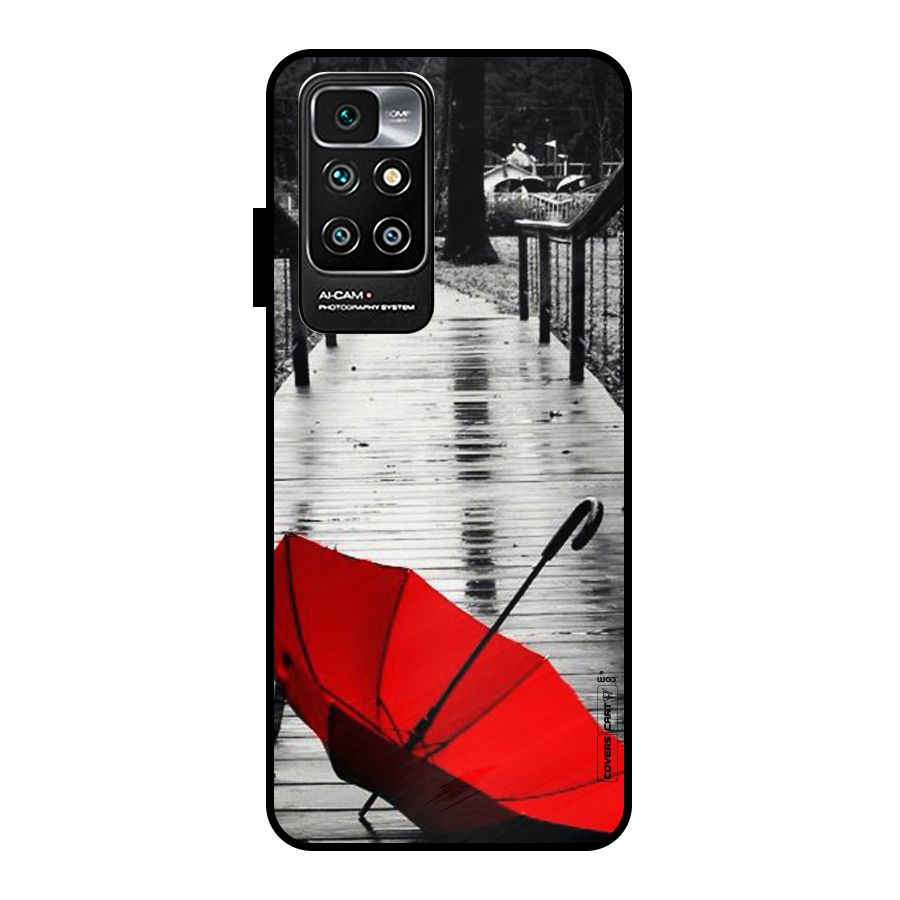 Rainy Red Umbrella Metal Back Case for Redmi 10 Prime