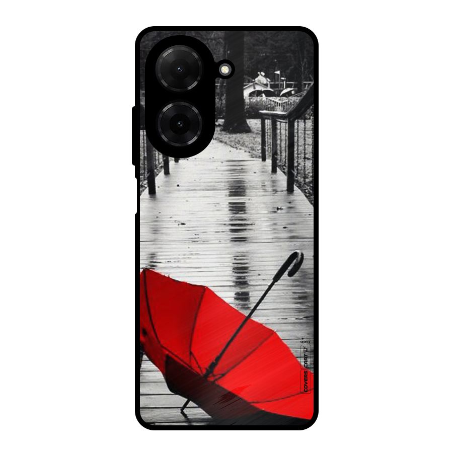 Rainy Red Umbrella Metal Back Case for Redmi A5 4G