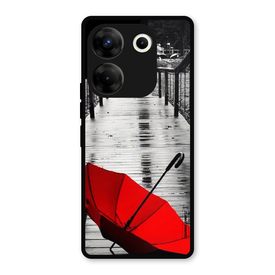 Rainy Red Umbrella Metal Back Case for Tecno Camon 20