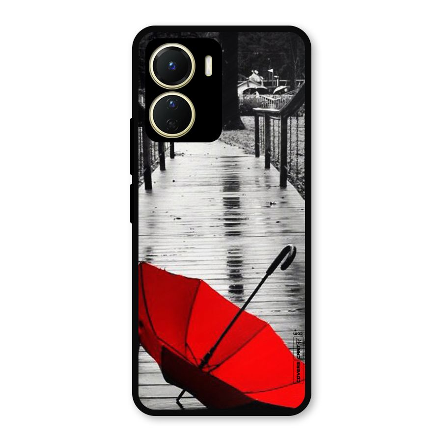 Rainy Red Umbrella Metal Back Case for Vivo T2x