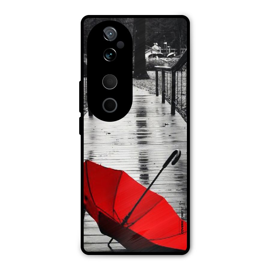 Rainy Red Umbrella Metal Back Case for Vivo T3 Ultra