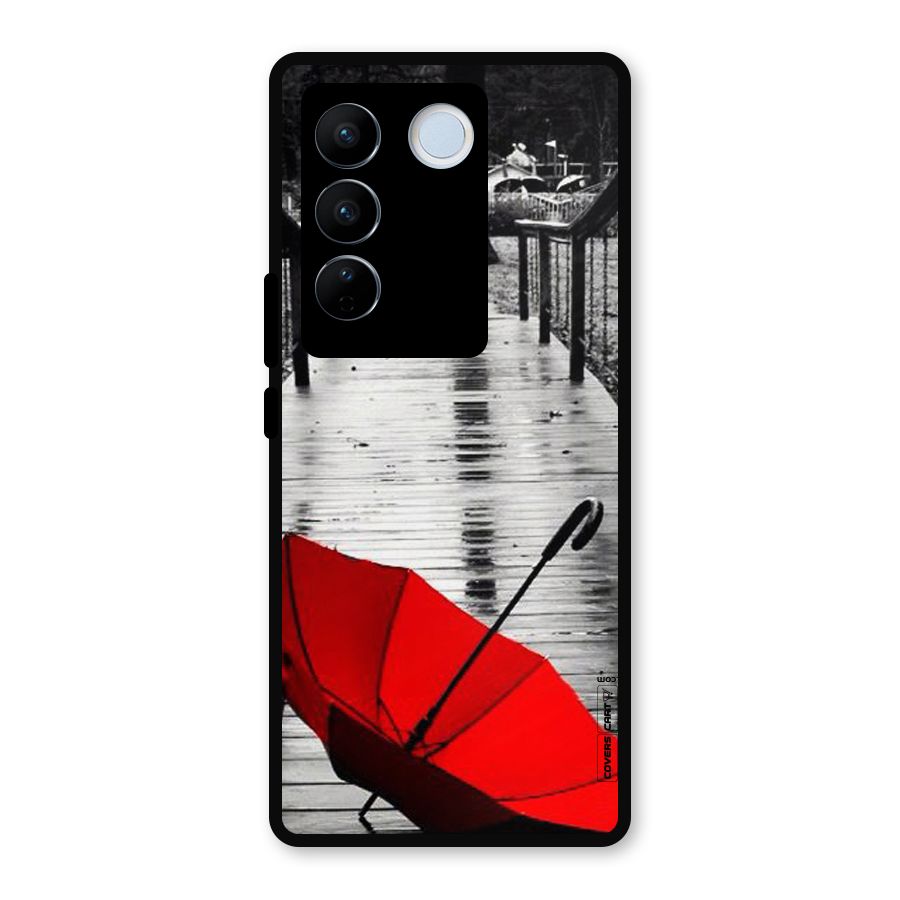 Rainy Red Umbrella Metal Back Case for Vivo V27