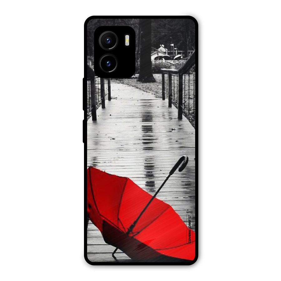 Rainy Red Umbrella Metal Back Case for Vivo Y15s