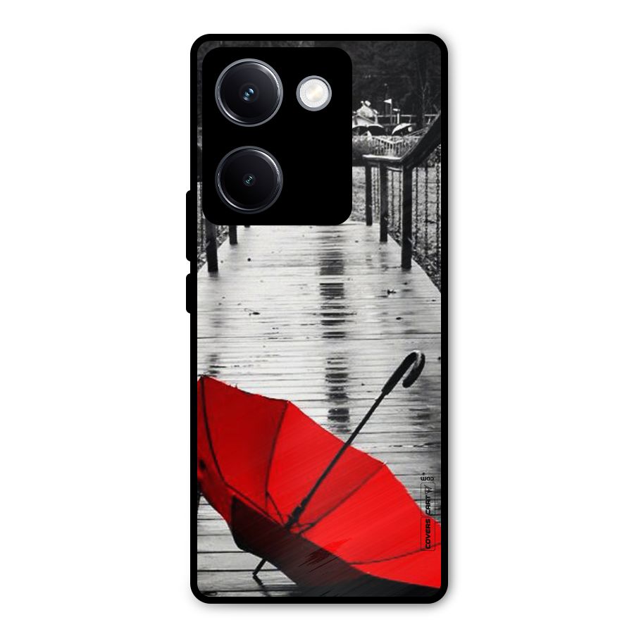 Rainy Red Umbrella Metal Back Case for Vivo Y300 Plus
