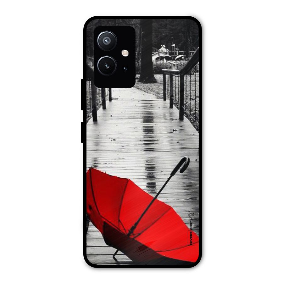 Rainy Red Umbrella Metal Back Case for Vivo Y75 5G