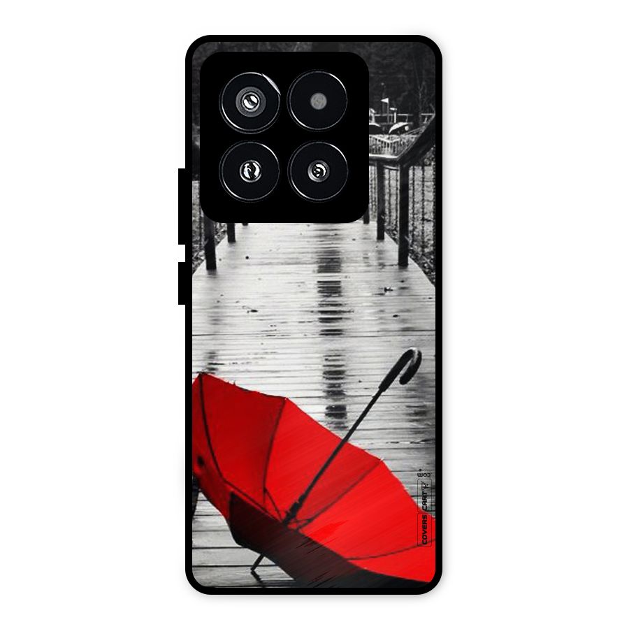 Rainy Red Umbrella Metal Back Case for Xiaomi 14 Pro