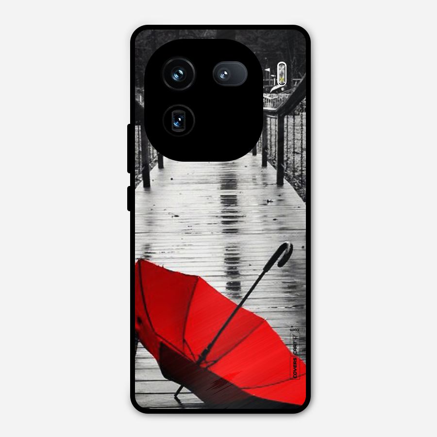 Rainy Red Umbrella Metal Back Case for iQOO 12