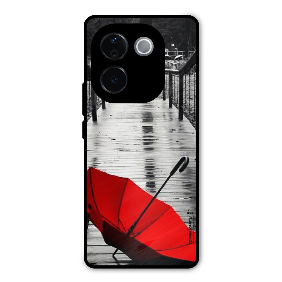 Rainy Red Umbrella Metal Back Case for iQOO Z9s Pro