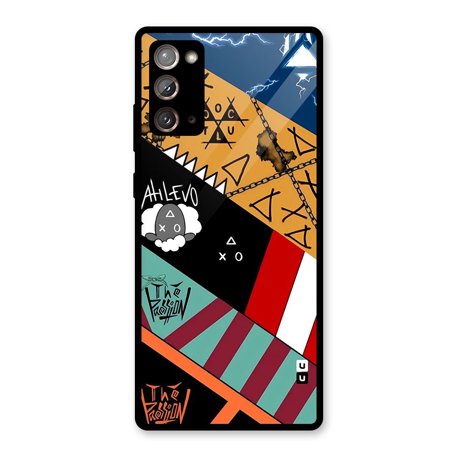 Random Abstracts Art Slant Stripes Glass Back Case for Galaxy Note 20