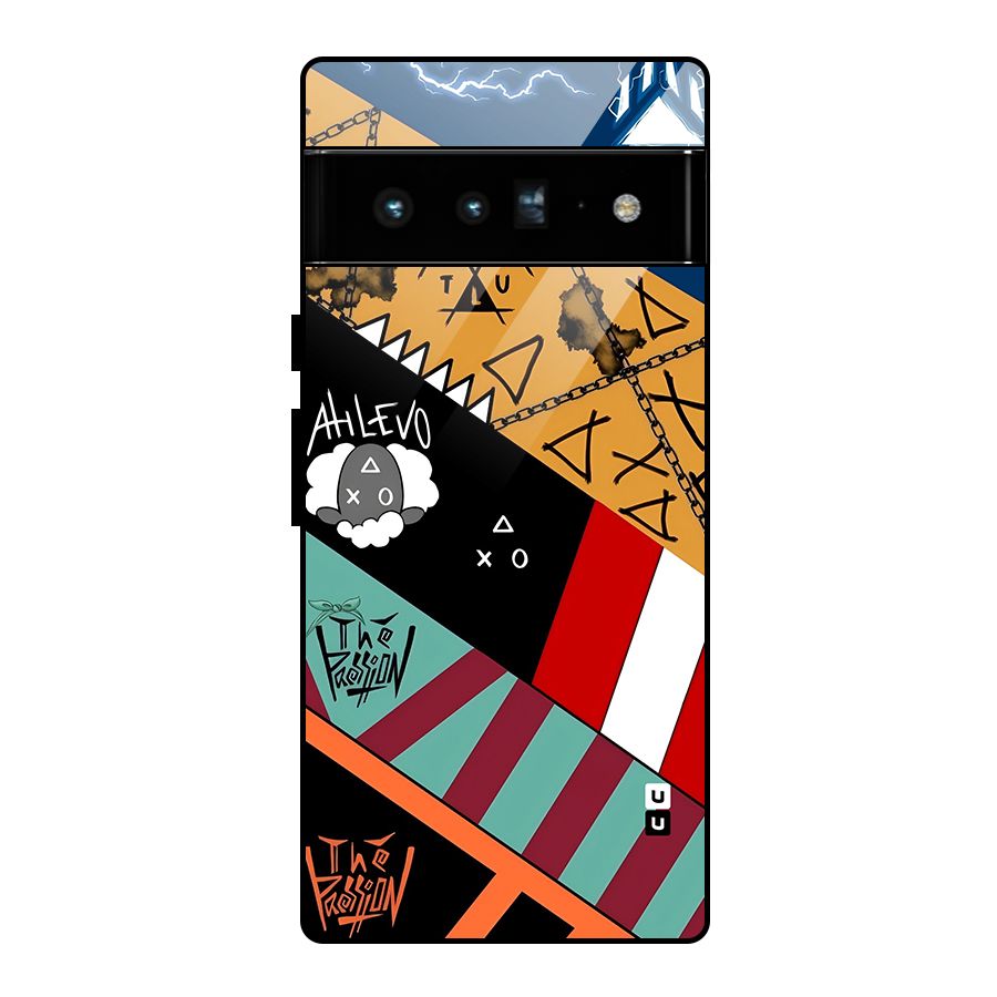Random Abstracts Art Slant Stripes Glass Back Case for Google Pixel 6 Pro