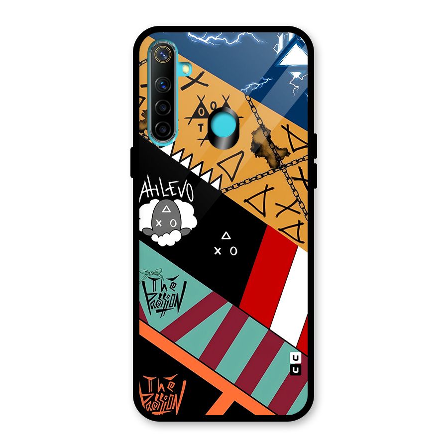 Random Abstracts Art Slant Stripes Glass Back Case for Realme 5i