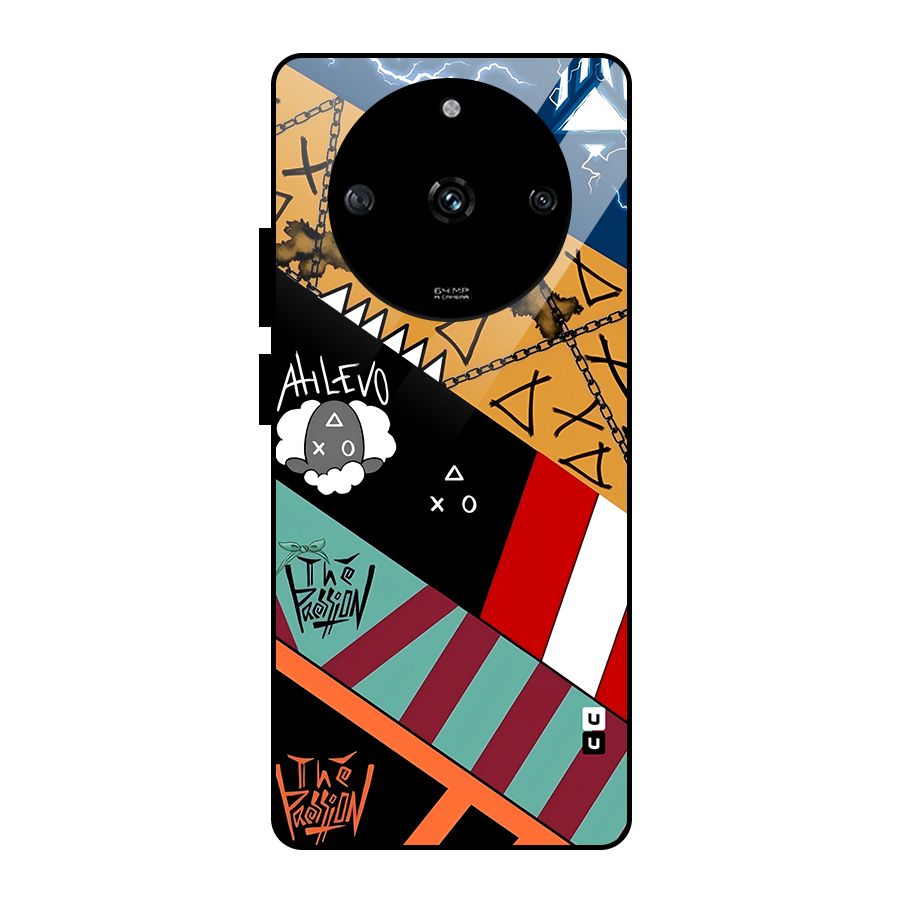 Random Abstracts Art Slant Stripes Glass Back Case for Realme Narzo 60 5G