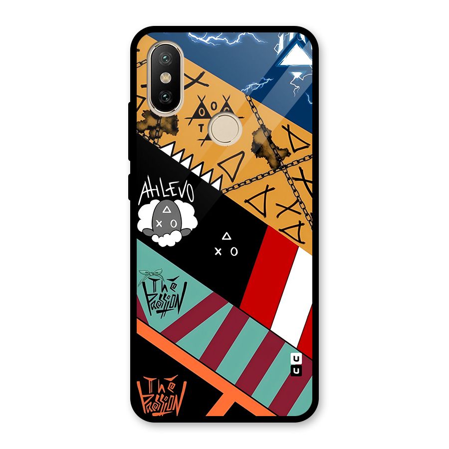 Random Abstracts Art Slant Stripes Glass Back Case for Redmi A2