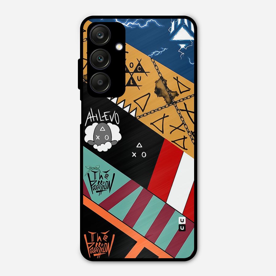 Random Abstracts Art Slant Stripes Metal Back Case for Galaxy A25 5G