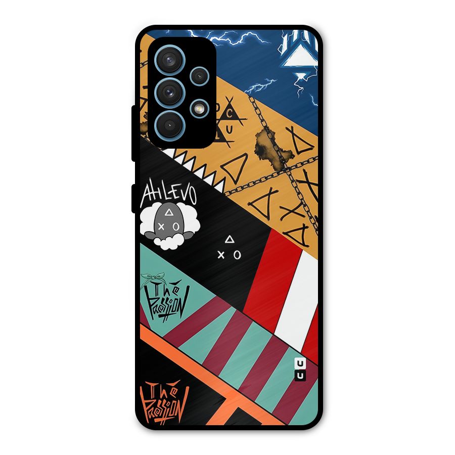 Random Abstracts Art Slant Stripes Metal Back Case for Galaxy A32