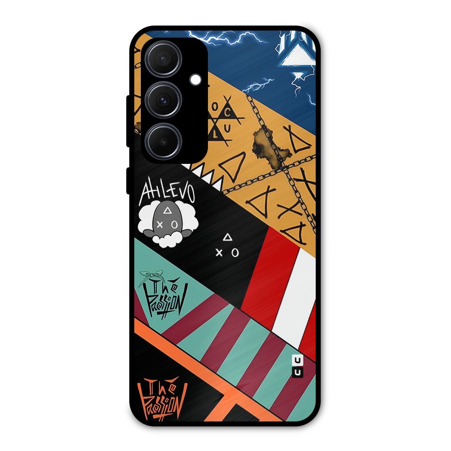 Random Abstracts Art Slant Stripes Metal Back Case for Galaxy A35
