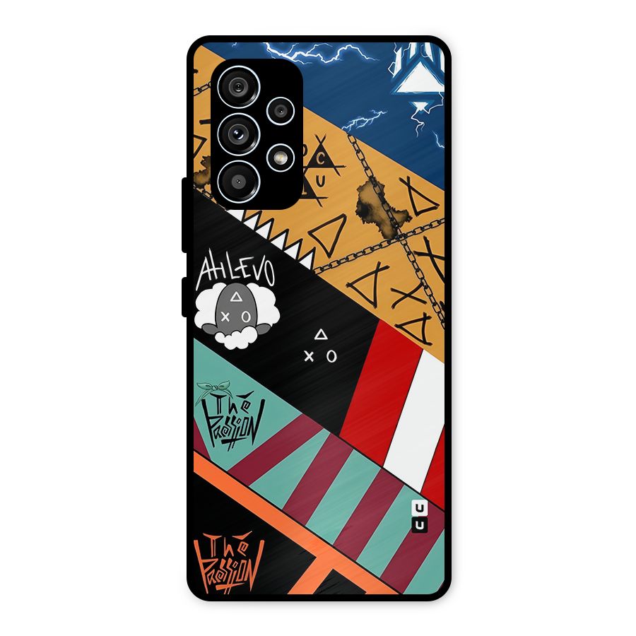Random Abstracts Art Slant Stripes Metal Back Case for Galaxy A53 5G