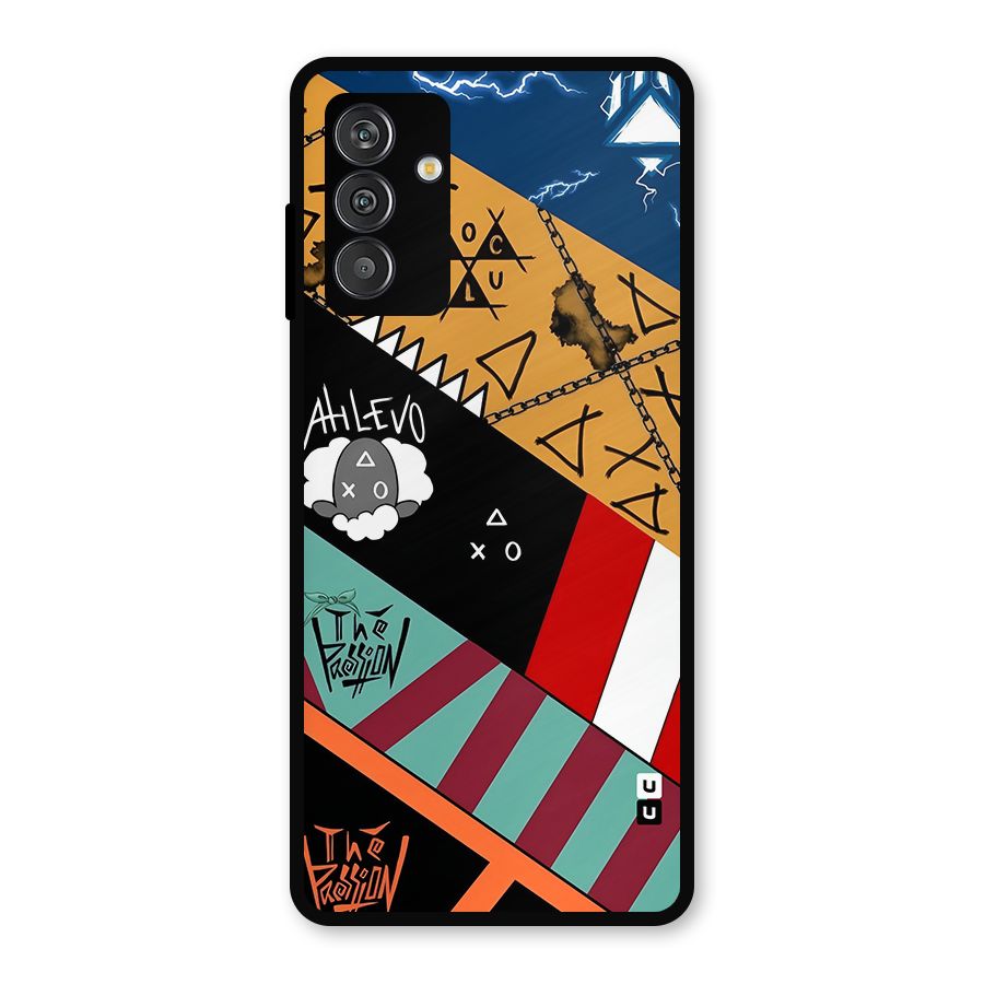 Random Abstracts Art Slant Stripes Metal Back Case for Galaxy F13
