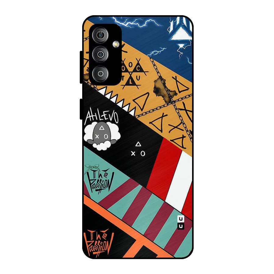 Random Abstracts Art Slant Stripes Metal Back Case for Galaxy F23