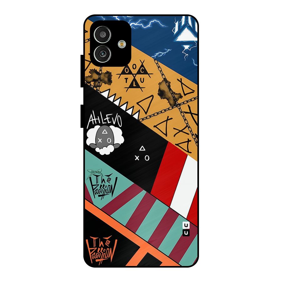 Random Abstracts Art Slant Stripes Metal Back Case for Galaxy M13 5G