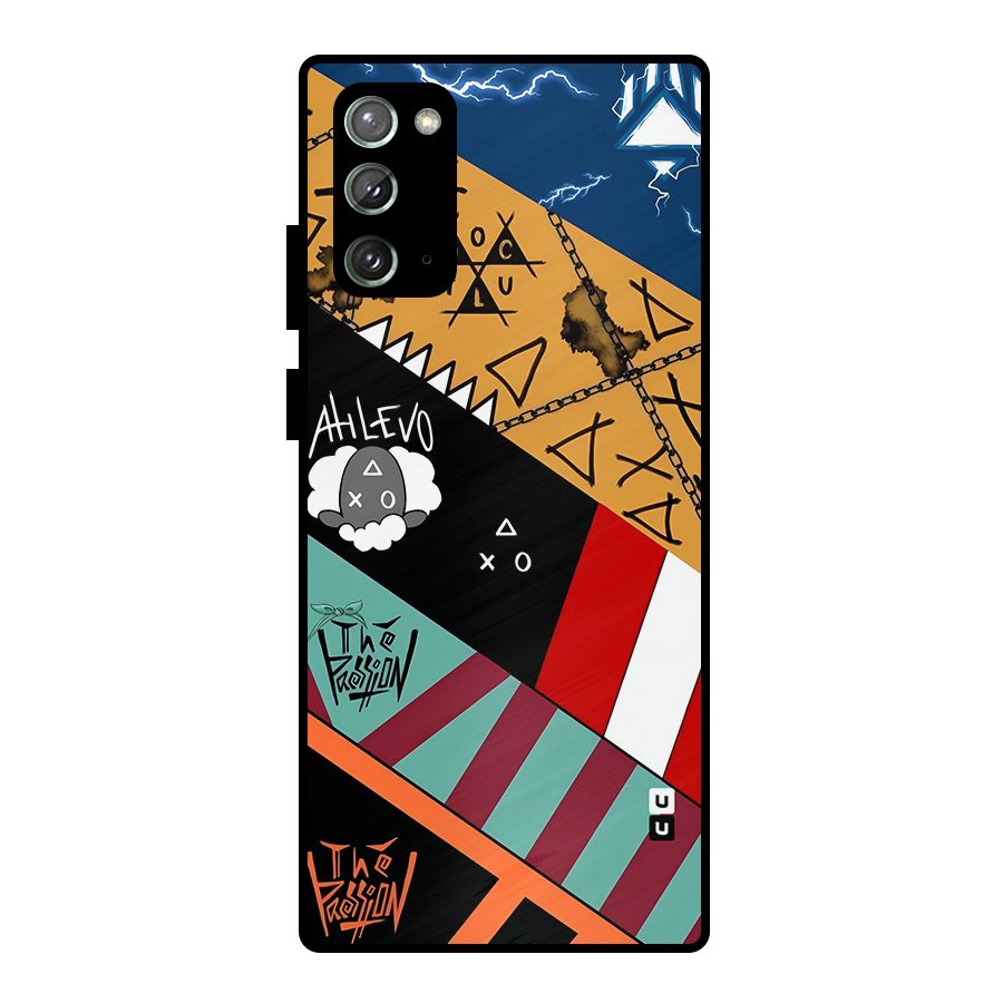 Random Abstracts Art Slant Stripes Metal Back Case for Galaxy Note 20