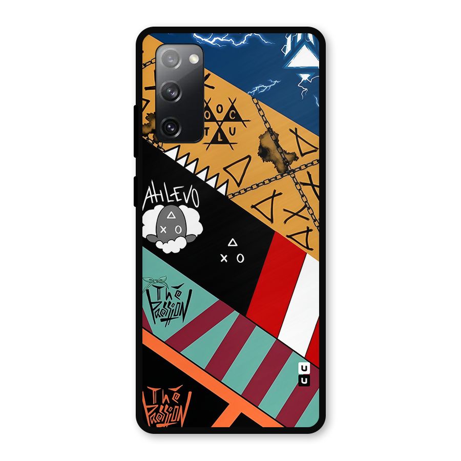 Random Abstracts Art Slant Stripes Metal Back Case for Galaxy S20 FE 5G