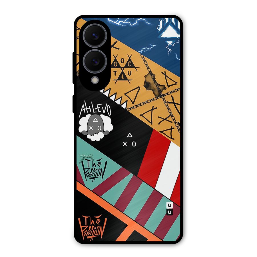 Random Abstracts Art Slant Stripes Metal Back Case for Galaxy S25 Edge