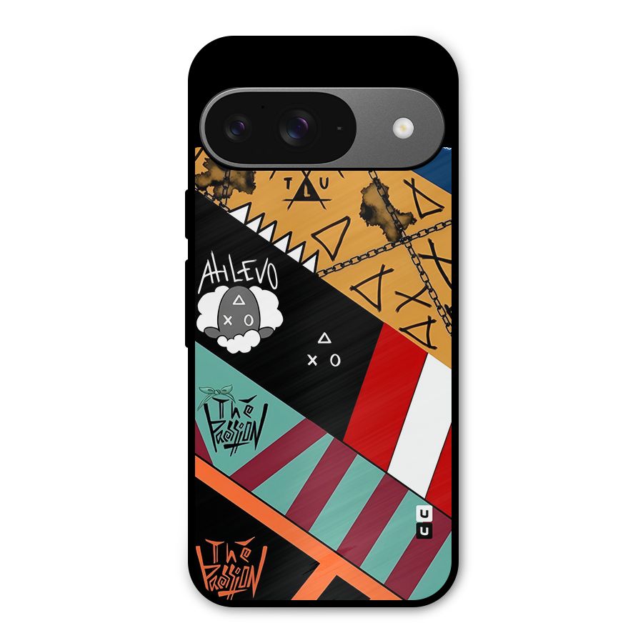 Random Abstracts Art Slant Stripes Metal Back Case for Google Pixel 9