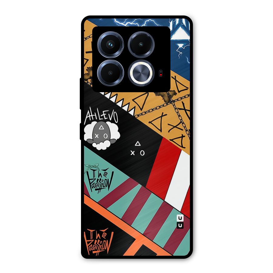 Random Abstracts Art Slant Stripes Metal Back Case for Infinix Note 40 5G